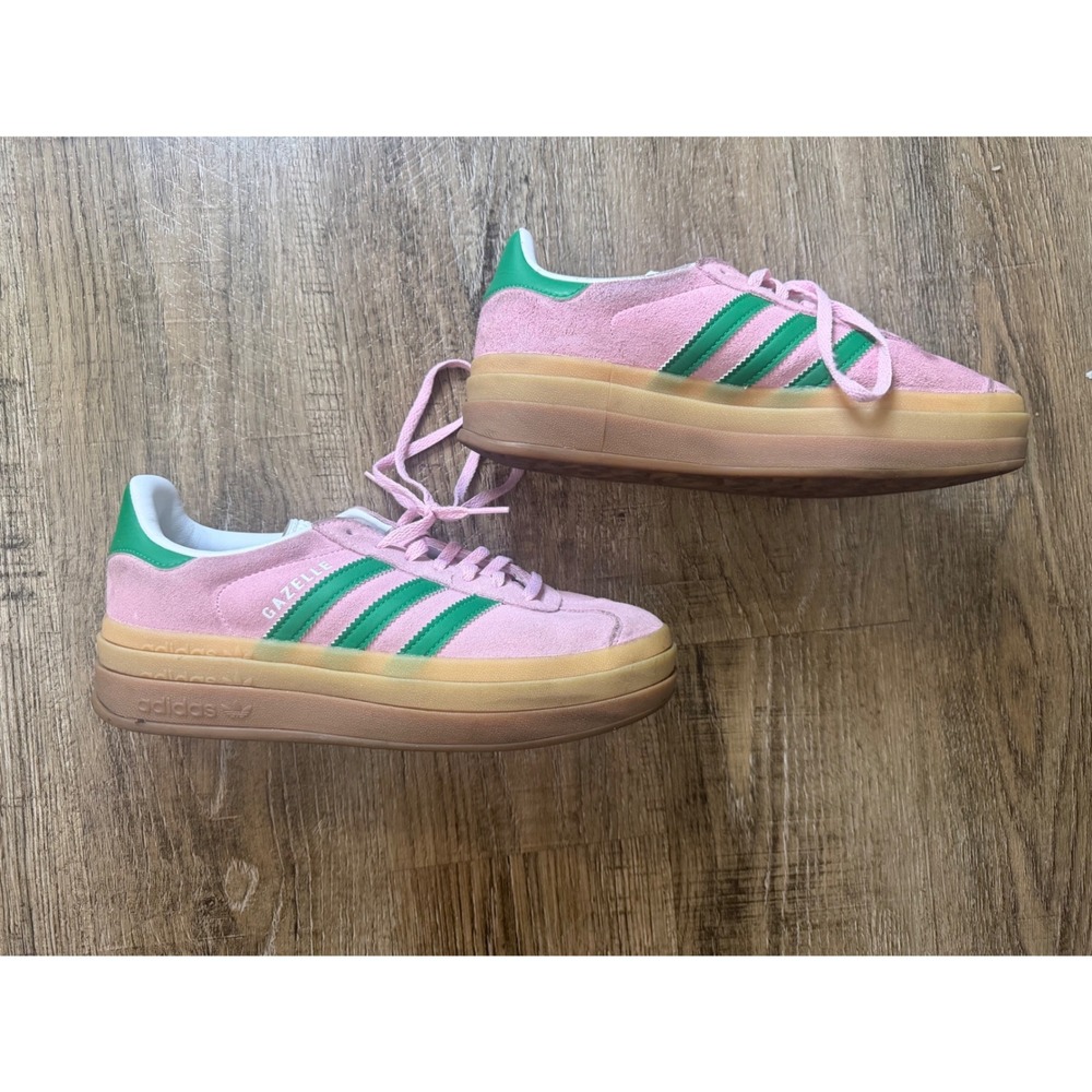 Adidas Gazelle Bold Pink Green Gum Platform Sneakers IE0420 Womens 7.5